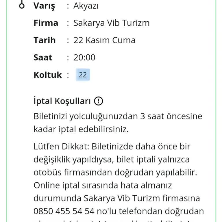 Yanlış Koltuk Numarası Ve İlgisiz Hizmet
