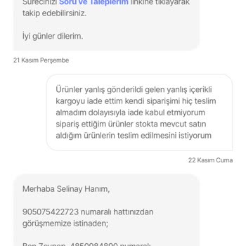 Yanlış Sipariş Ve Yetersiz Müşteri Hizmeti