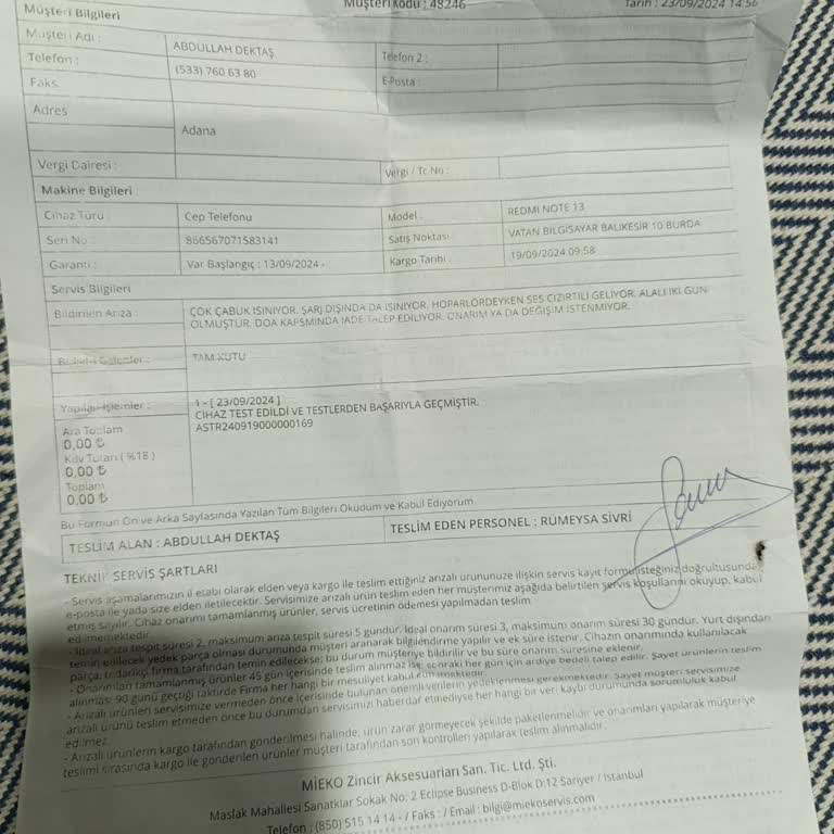 Redmi Note 13 Hoparlör Sorunu Çözülmedi