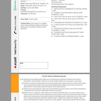 Arçelik Servis Hizmetinde Sürekli Arıza Sorunu
