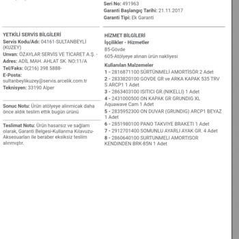 Arçelik Servis Hizmetinde Sürekli Arıza Sorunu