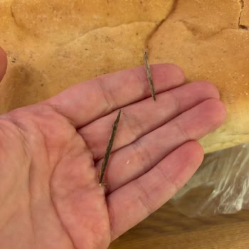 Migros'tan Alınan Ekmeğin İçinden Çıkan Odun Parçaları