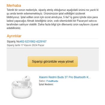 Amazon'da İptal Edilen Sipariş Ve Fiyat Artışı Mağduriyeti