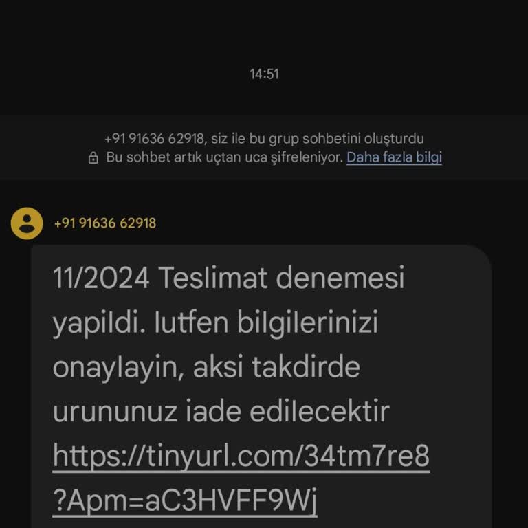 Yanlış Numara Üzerinden Gelen Şüpheli Mesaj