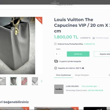 Shopier Luxe Milano'dan Gelen Hayal Kırıklığı