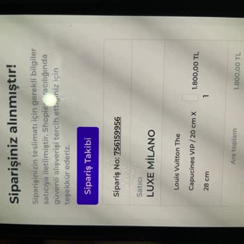 Shopier Luxe Milano'dan Gelen Hayal Kırıklığı