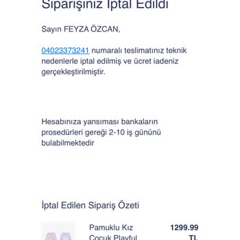 Penti'den Stokta Olmayan Ürün Satışı Ve İptal Sorunu