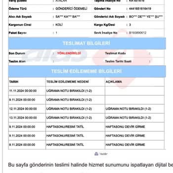 Kargo Ve İade Sürecinde Yaşanan Büyük Mağduriyet