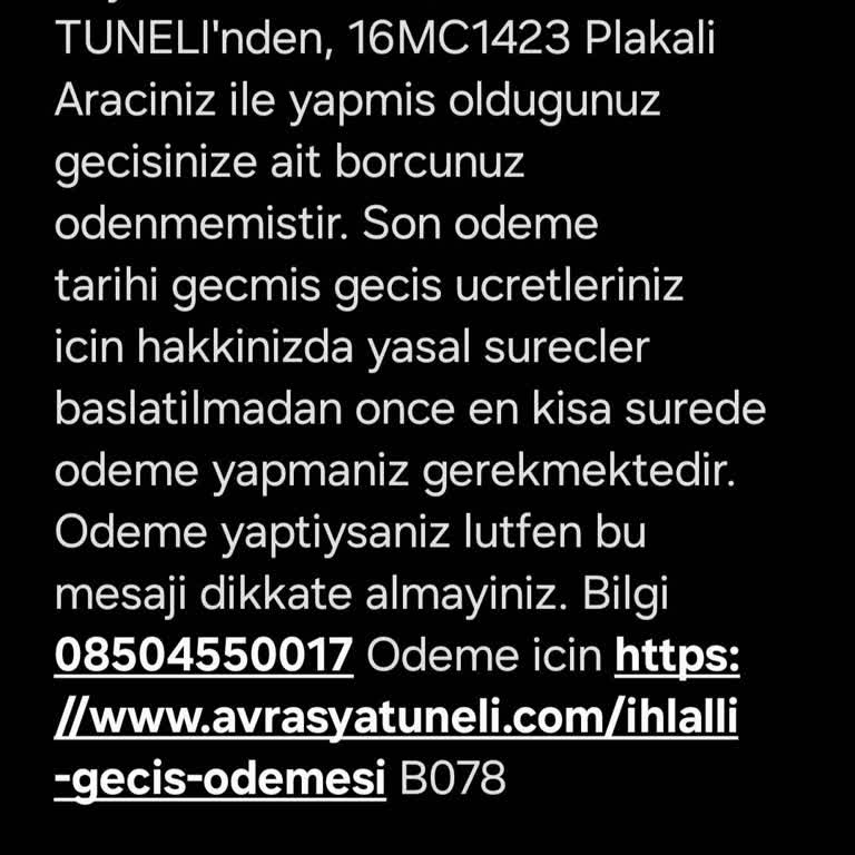 Tünel Geçiş Ücreti Ve Vergi Şoku