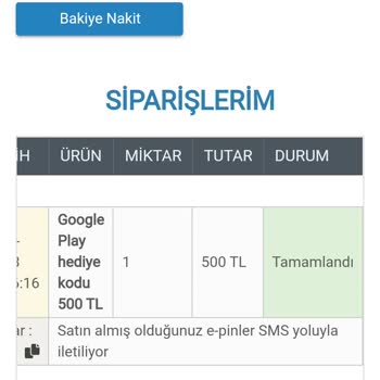 Epin.com.tr'den Alınan Google Play Kodu Teslim Edilmedi