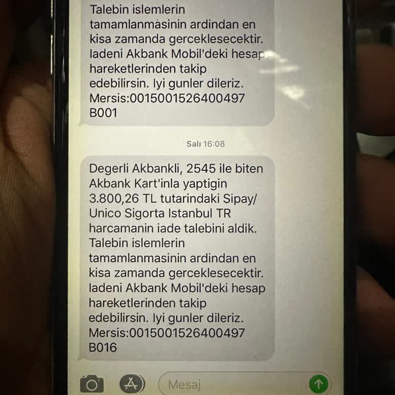 İade Edilmeyen Para Ve Yanıltıcı SMS