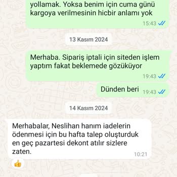 İptal Edilen Siparişin İadesi Bekleniyor