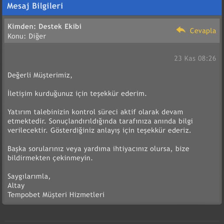 Tempobet Kripto İşlemlerinde Sorun Ve Müşteri Hizmetleri Yanıtı