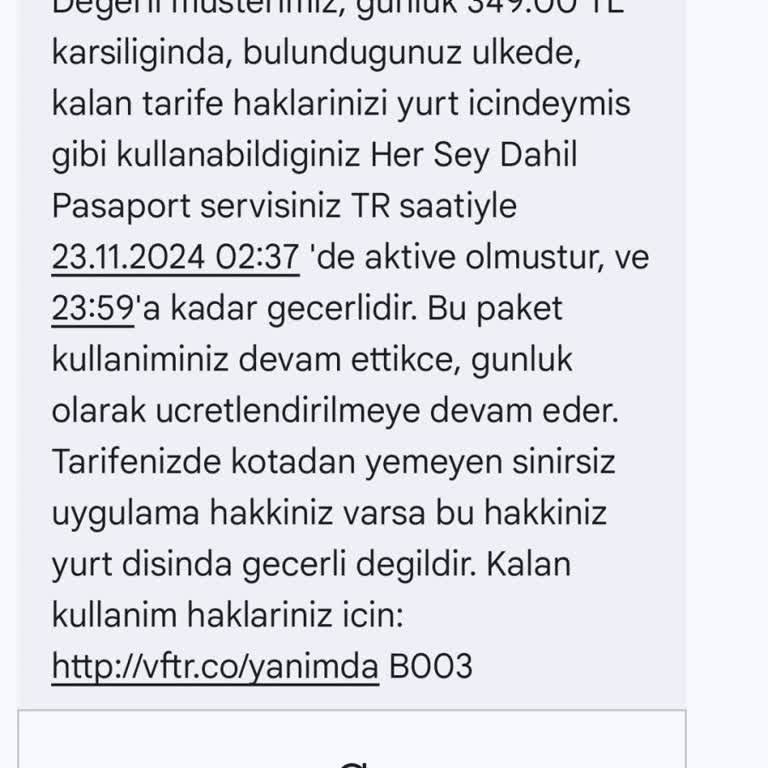 Vodafone'un İzinsiz Yurt Dışı Kullanım Açma Sorunu