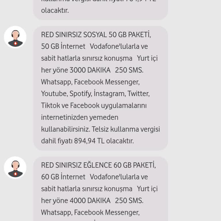 Vodafone Faturalı Tarifelerde Fahiş Fiyat Sorunu