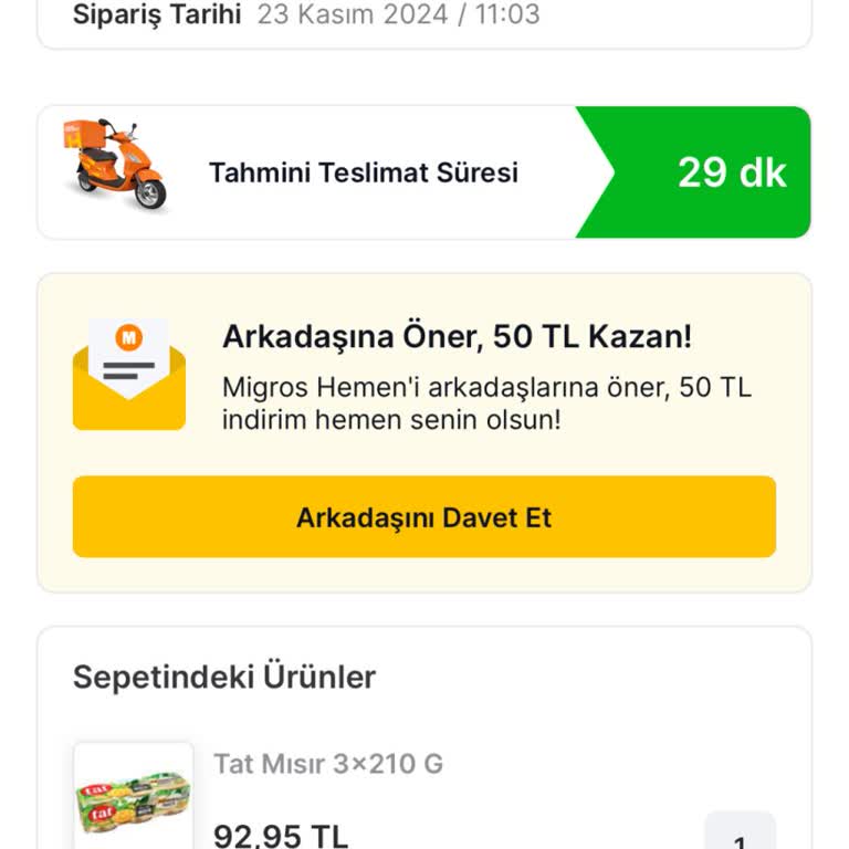 Migros Hemen Siparişim Neden Hala Ulaşmadı