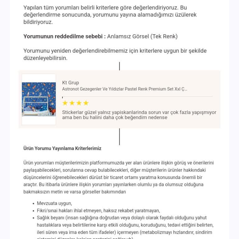 Trendyol'da Yayınlanmayan Olumsuz Yorumlar