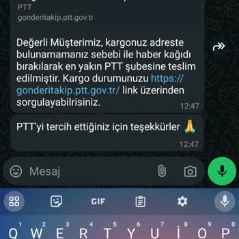 PTT Kargo Teslimat Sorunu Ve Müşteri Hizmetleri Çilesi