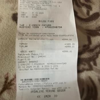 Teslim Edilmeyen Çamaşır Makinesi Mağduriyeti