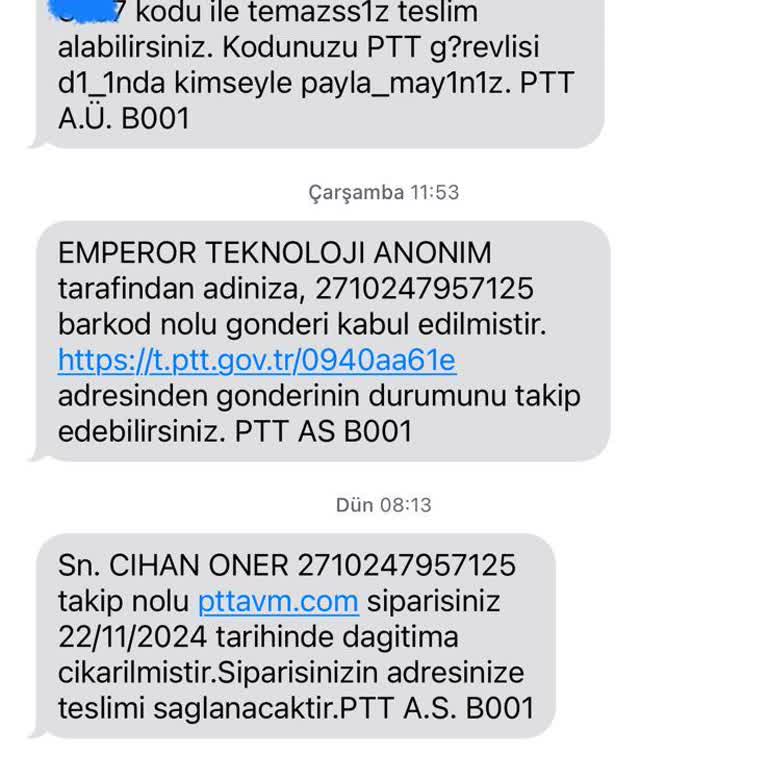 PTT Kargo Teslimat Sorunu Ve Müşteri Hizmetleri Tutarsızlığı