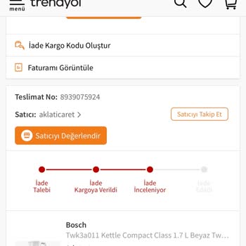 Trendyol İade Talebimi Haksız Yere Reddetti