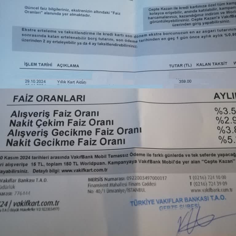 VakıfBank Kart Aidatı İadesi Sorunu