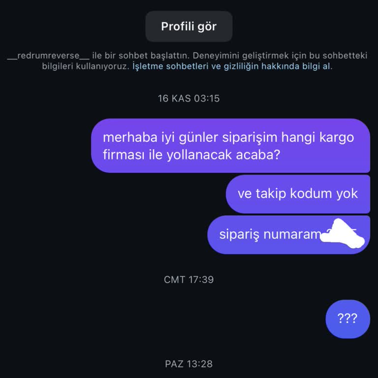 Kargo Bilgisi Ve İade Taleplerine Yanıt Yok