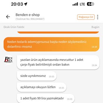 Trendyol'da Yanıltıcı Ürün Gönderimi Ve Müşteri Hizmetleri Sorunu