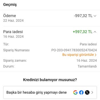 Para İadesi Yerine Kullanılamayan Kredi Bakiyesi