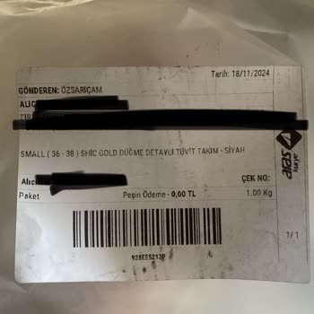 Eksik Gönderilen Sipariş: Tüvit Etek Ceket Takım
