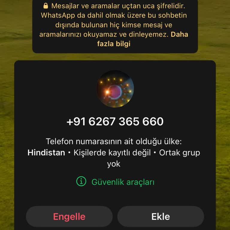 Hindistan Numarasından Gelen Mesajla İlgili Güvenlik Endişesi