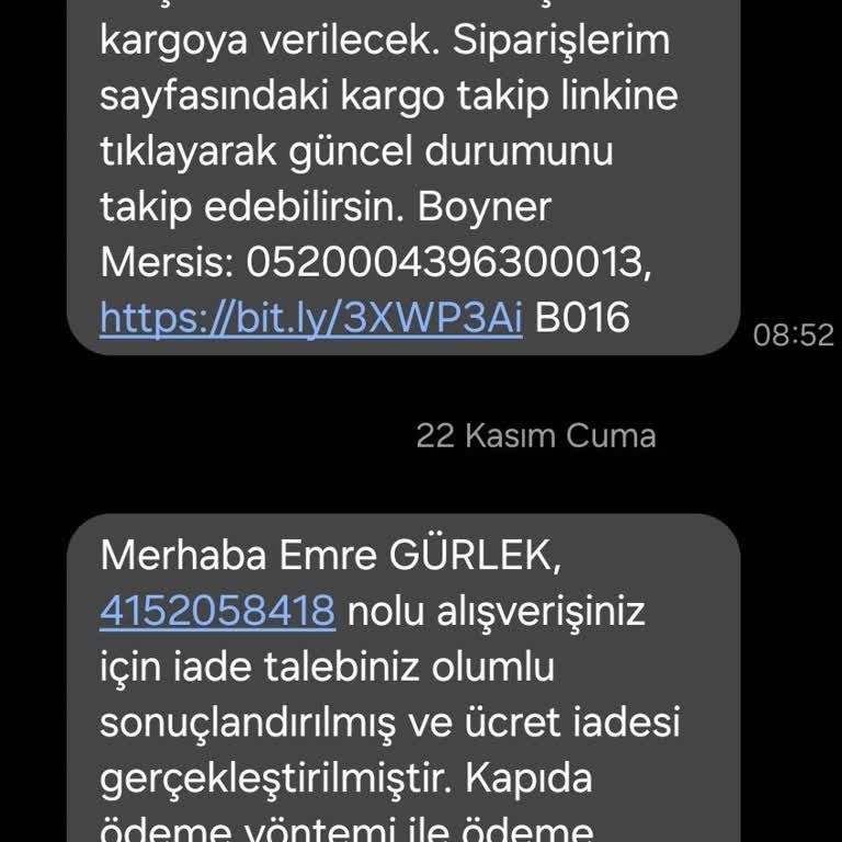 Boyner Online Sipariş İptali Ve Kötü Müşteri Hizmeti