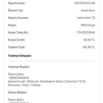 Yanlış Beden Ve Kaba Müşteri Hizmetleri Deneyimi