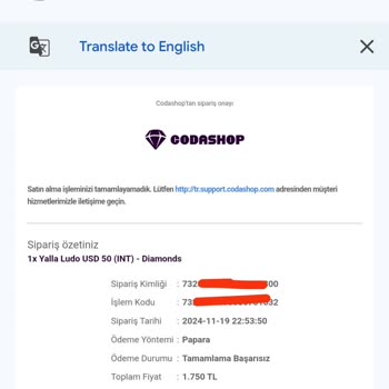 Ödeme Başarısız, Ürün Teslim Edilmedi