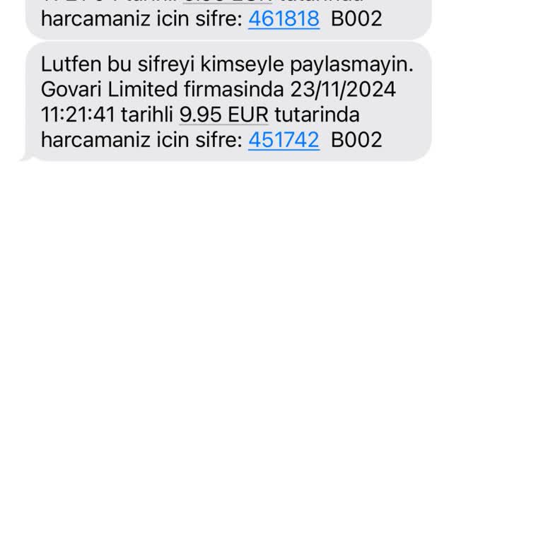 Govari Limited Hesabımdan 9.95 Euro Çekilmiş
