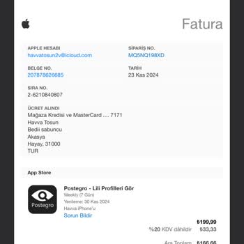 Postegro Uygulamasıyla İlgili Para İadesi Talebi