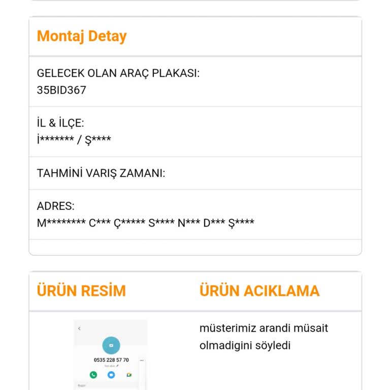Montaj Hizmeti Sorunu Ve İletişim Eksikliği