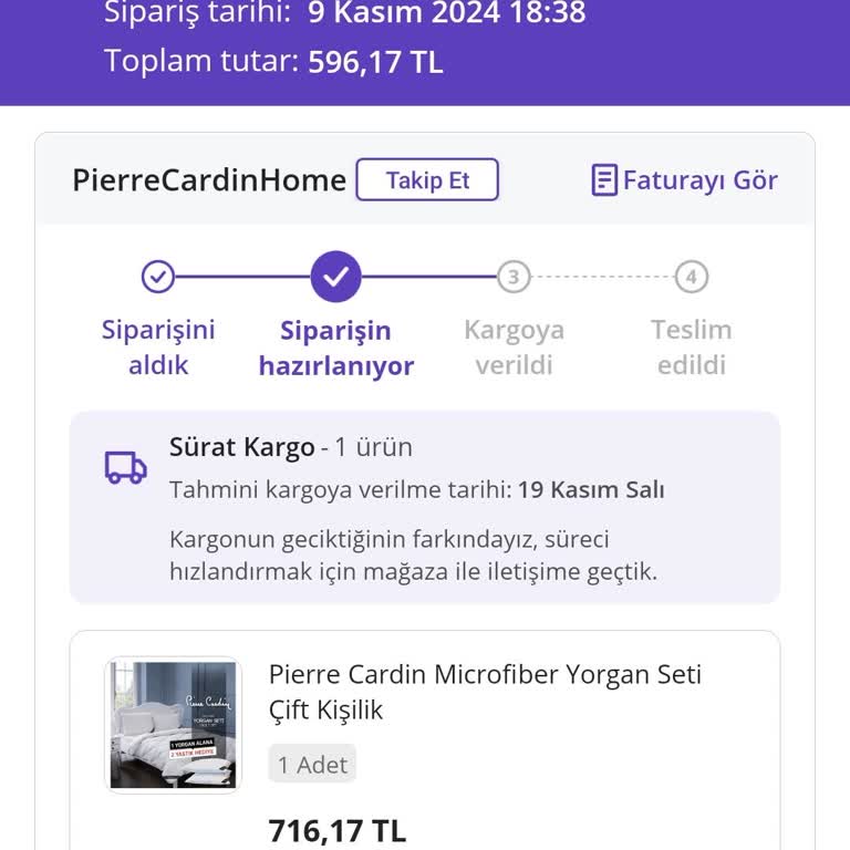 15 Gündür Bekleyen Yorgan Siparişim