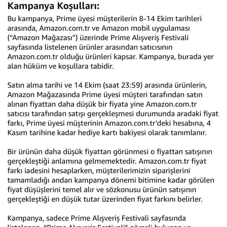 Amazon Prime Kampanyasında Fiyat Farkı İadesi Mağduriyeti