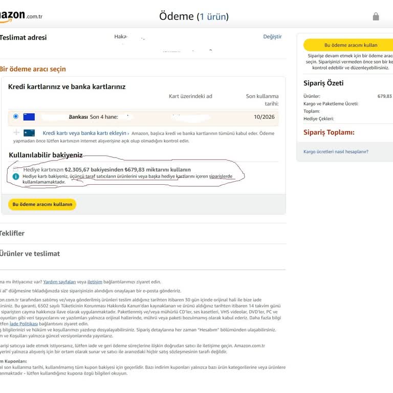 Amazon Hediye Kartı Mağduriyeti: İade Edilmeyen Para Ve Kısıtlı Kullanım