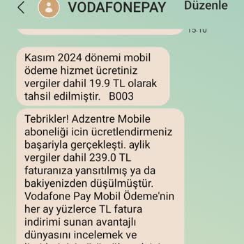 Vodafone Pay Üyelik Sorunu: Yanlış Ücretlendirme