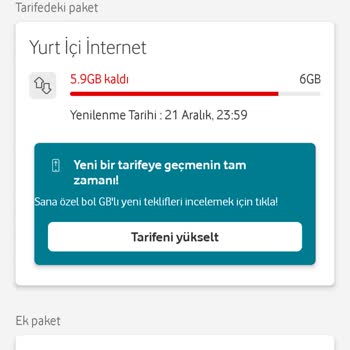 Vodafone Taahhütlü 5GB İnternet Hediye Eksikliği