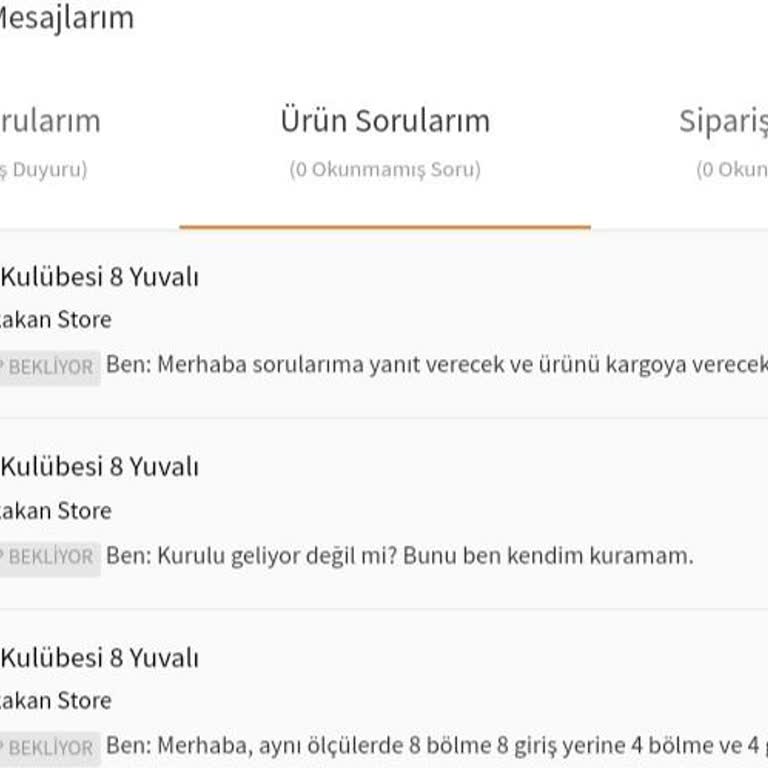 Trendyol'da Cevapsız Sorular Ve İptal Edilen Sipariş