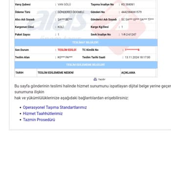 Yanlış Adrese Teslim Edilen Kargo Ve İletişim Sorunları
