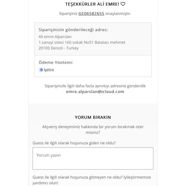 Guess Sipariş Sorunu Ve İletişim Aksaklıkları