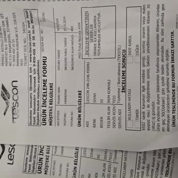 Lescon Eşofman Garanti Sürecinde Hayal Kırıklığı