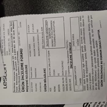 Lescon Eşofman Garanti Sürecinde Hayal Kırıklığı