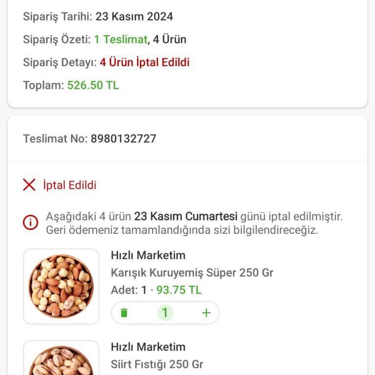 Trendyol GO'da Sipariş İptali Ve Yanıltıcı Sistem Sorunu