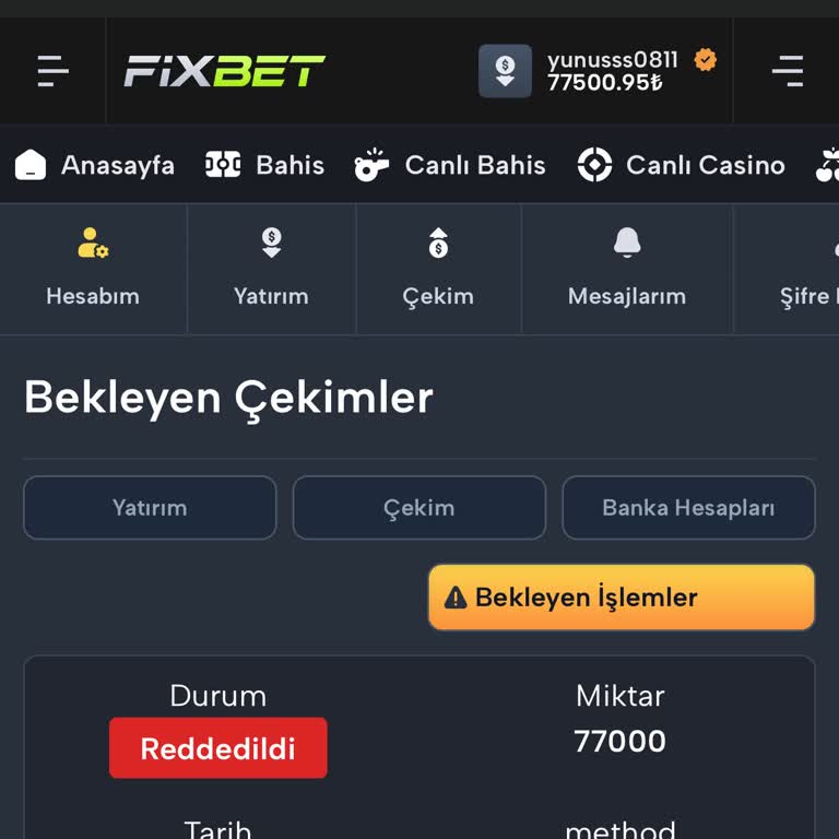 Fixbet'te Para Çekme Sorunu