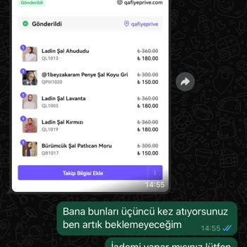 Qafiyeprive.com'dan Aldığım Ürünler Gönderilmiyor Ve İade Yapılmıyor